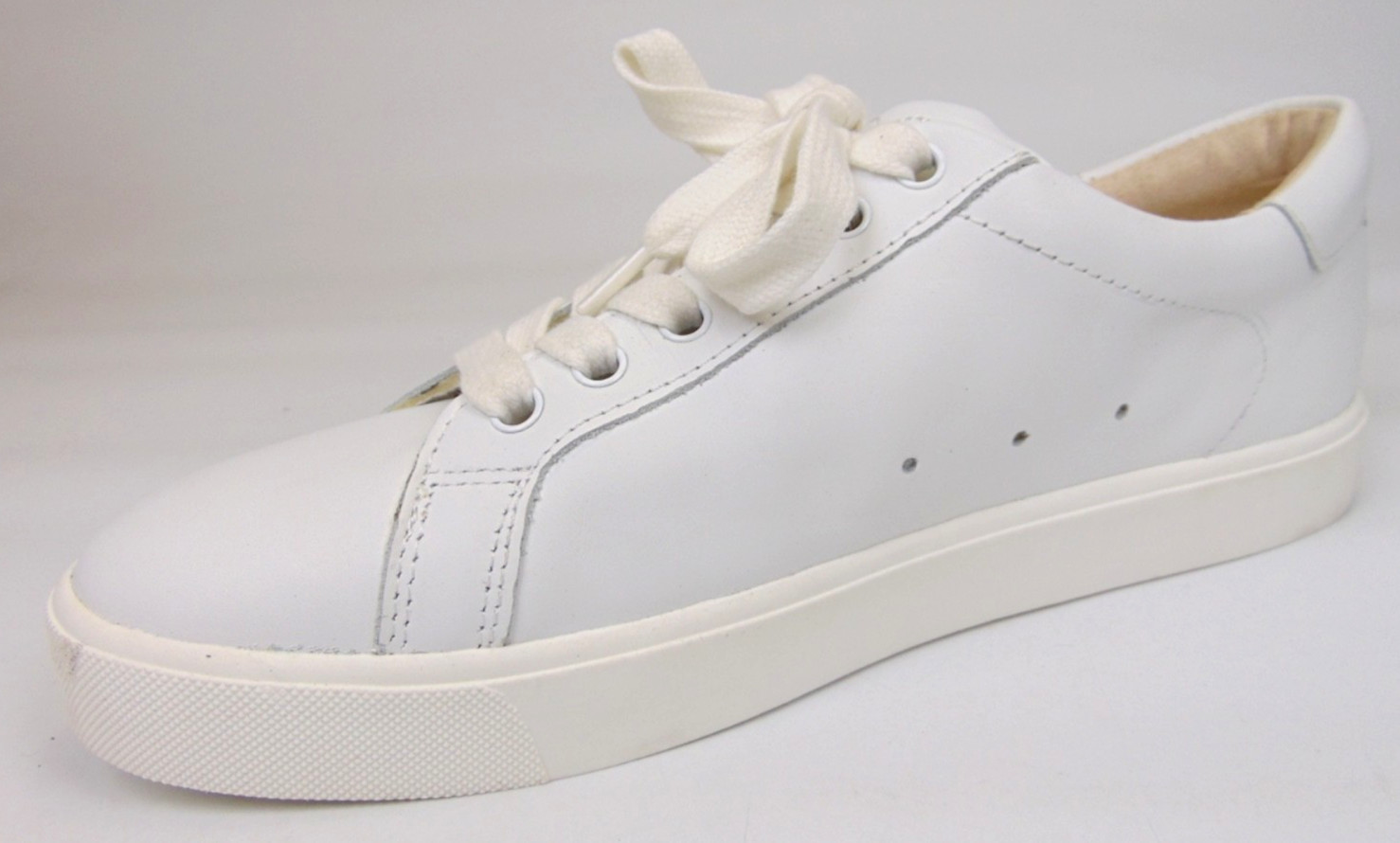 NEW! Sam Edelman Ethyl White Leather Low Top Fashion Sneaker Womens Size 8.0 Med