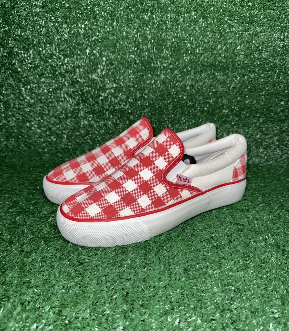 Vintage MUDD Y2K Checkerboard Low Top Slip On POPPY Vans Style Shoe Women Size 9