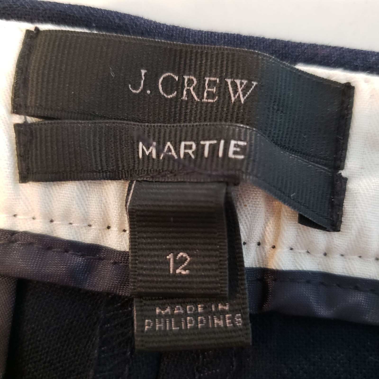J. Crew Martie Pant in Navy Blue E0899 Rare Bi Stretch Wool Women’s 12