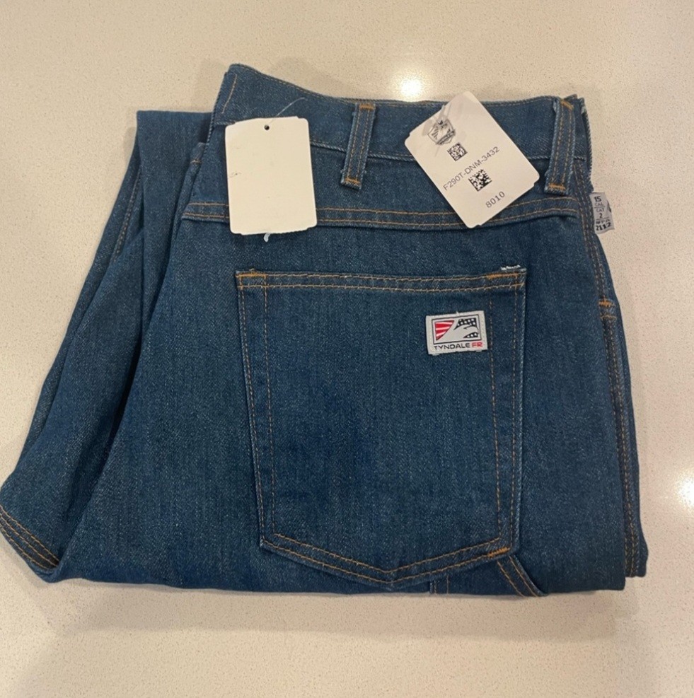 Tyndale FR Jeans Mens 34×32 Blue Flame Resistant Arc Rated CAT 2 NFPA 2112 USA