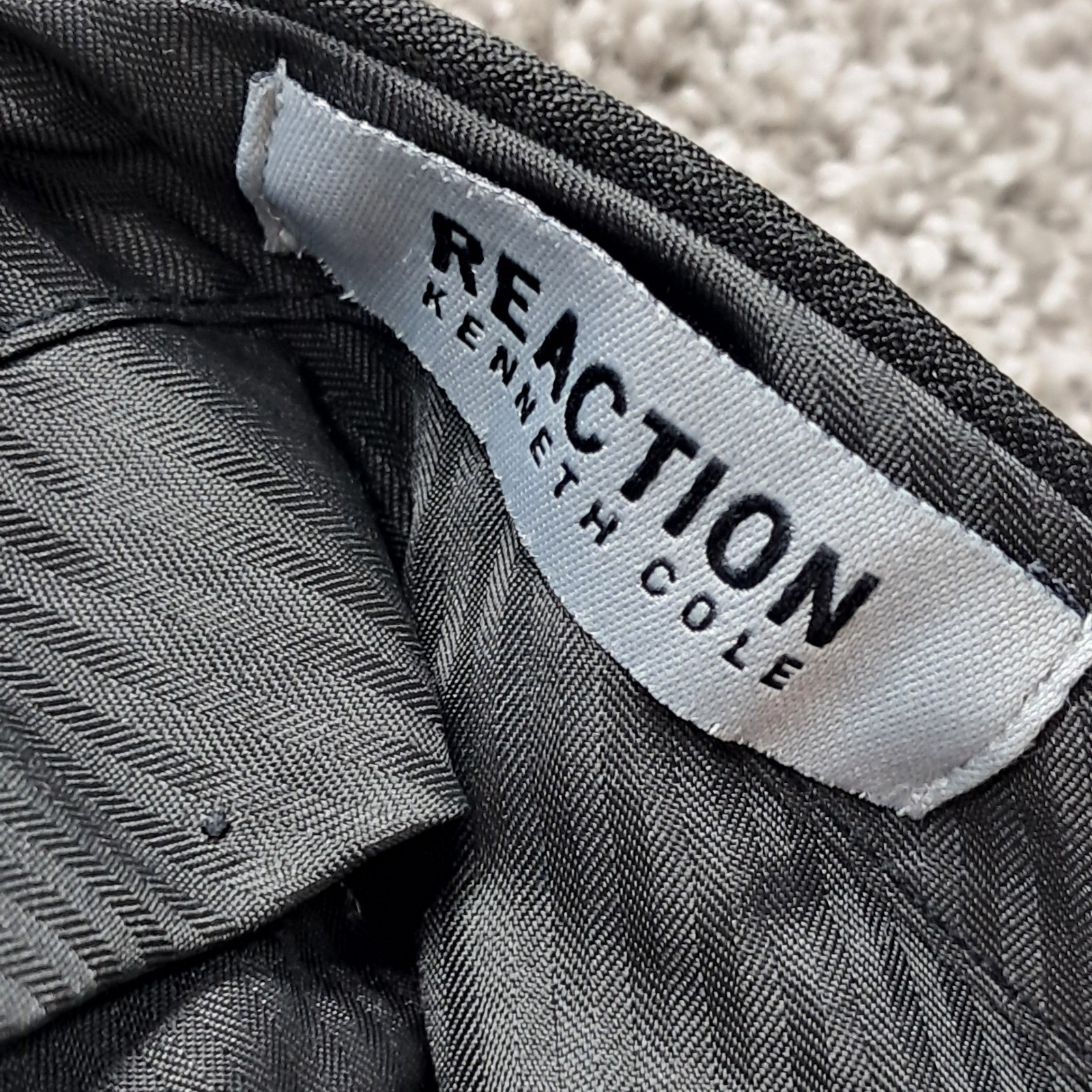 Kenneth Cole Reaction Mens Black Flat Front Dress Pants 38×32 WPL386 2503116