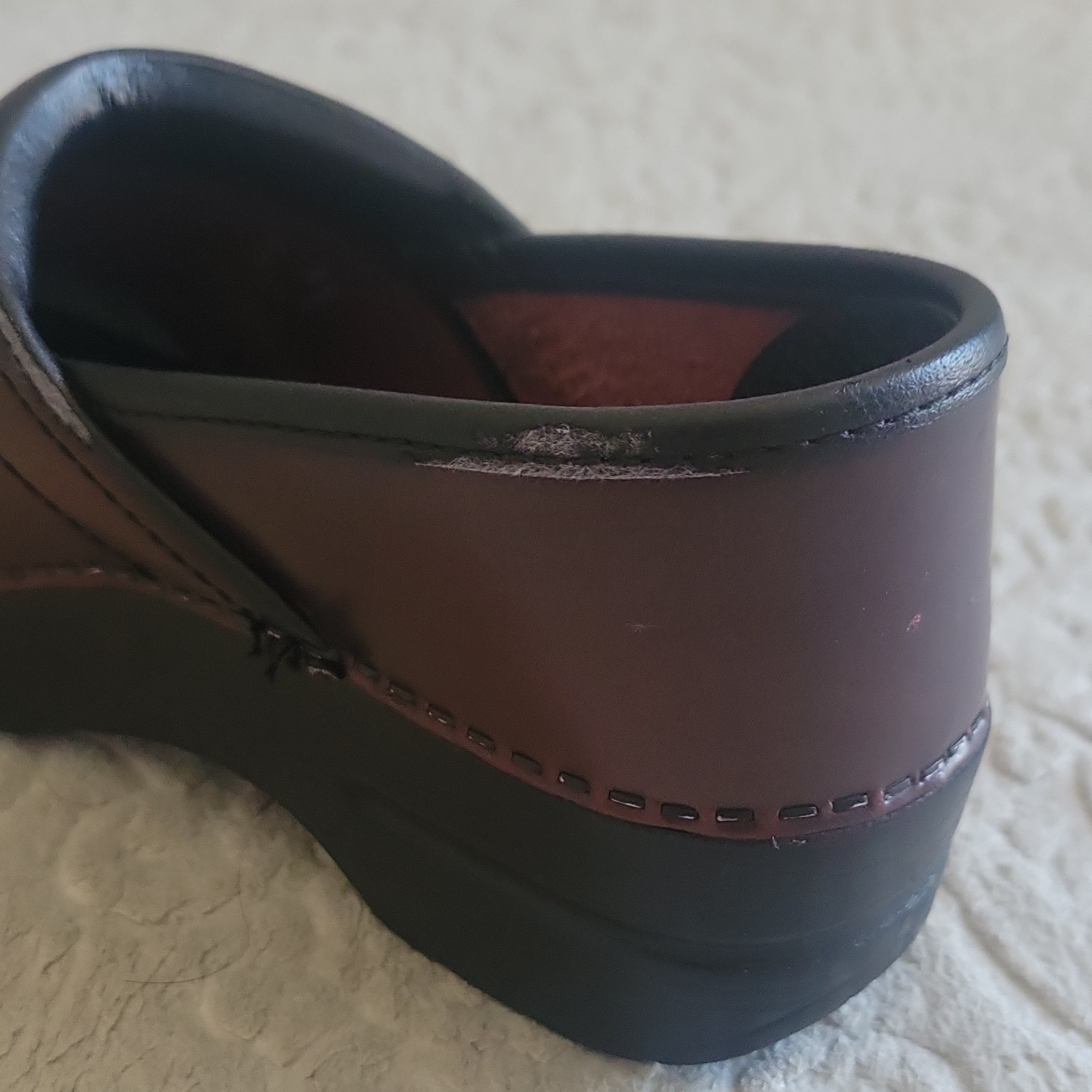 Dansko Professional Burgundy Leather Comfort ClogSlip On Wedge Heel EU 37 US 6.5