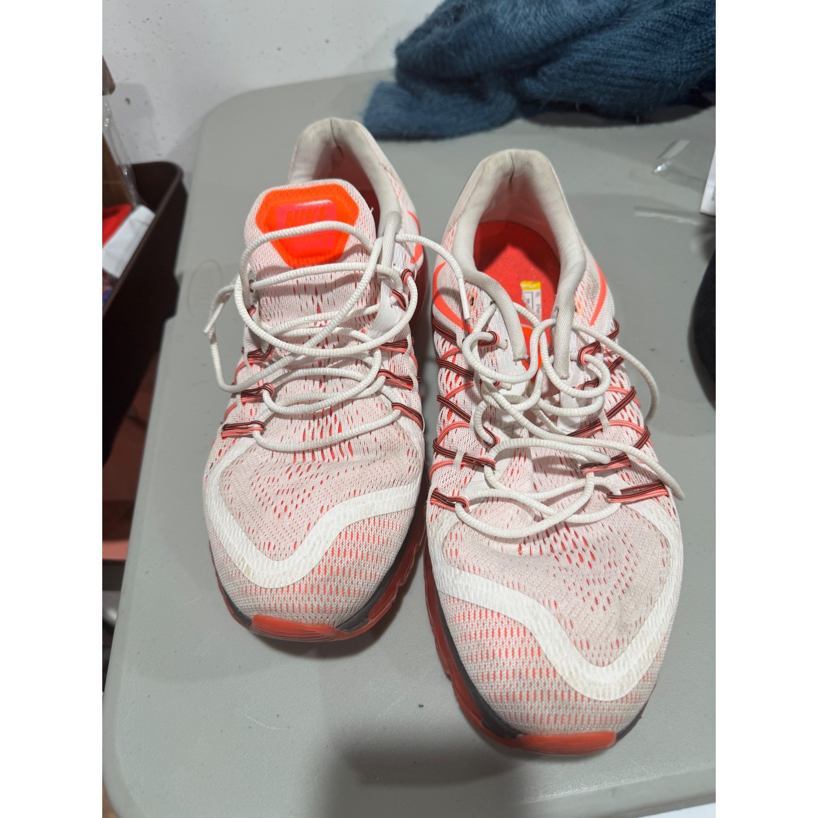 Nike Air Max 2015 Mens Running Shoes White Bright Crimson 698902-106 Size 12