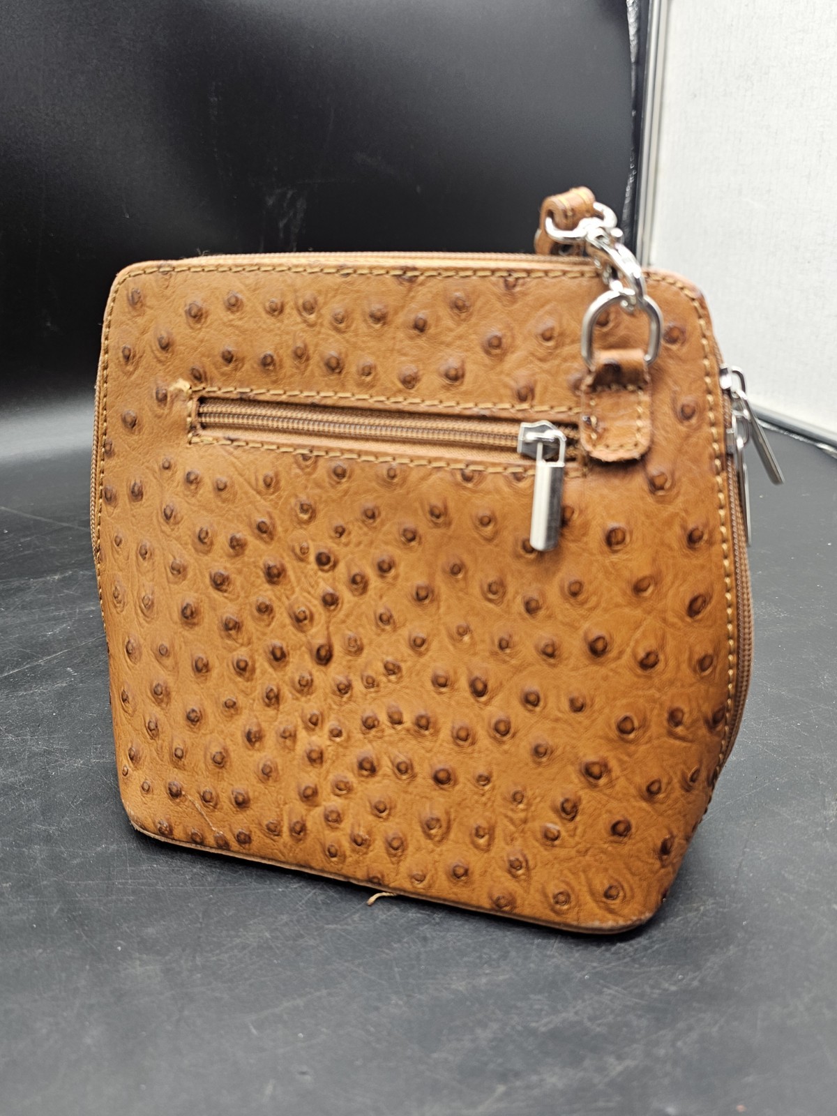 Genuine Leather Borse In Pelle Small Purse Ostrich Vtg Quality Made In Italy