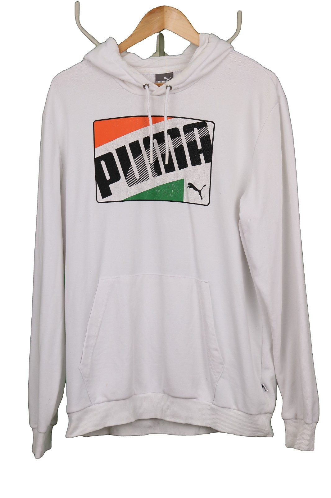 Puma Hooded hoodie Sweatshirt White Chest Logo Print Mens L 40-42 in 2018