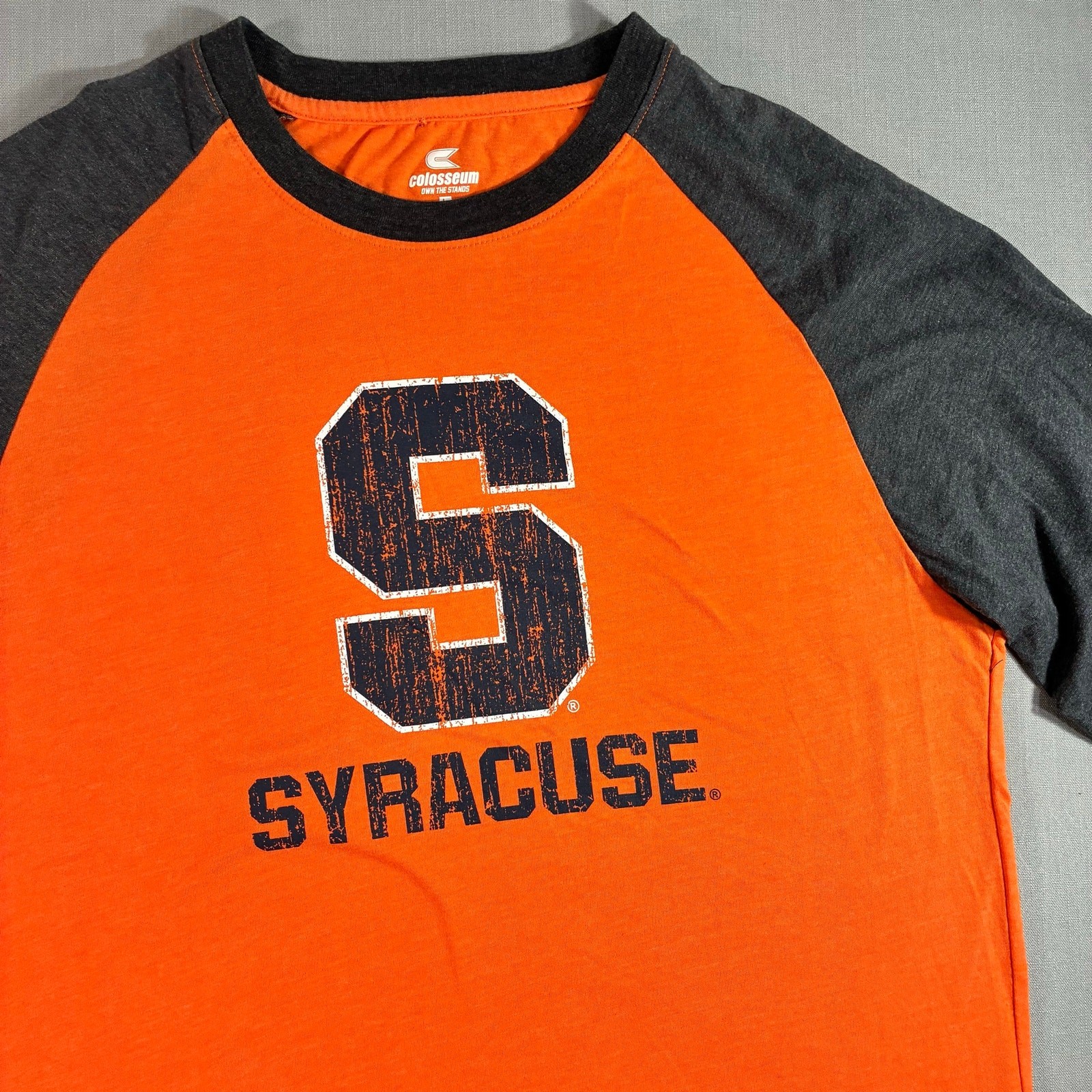 Colosseum Syracuse Orange Raglan T-Shirt Men’s Large 3/4 Sleeve NCAA Graphic