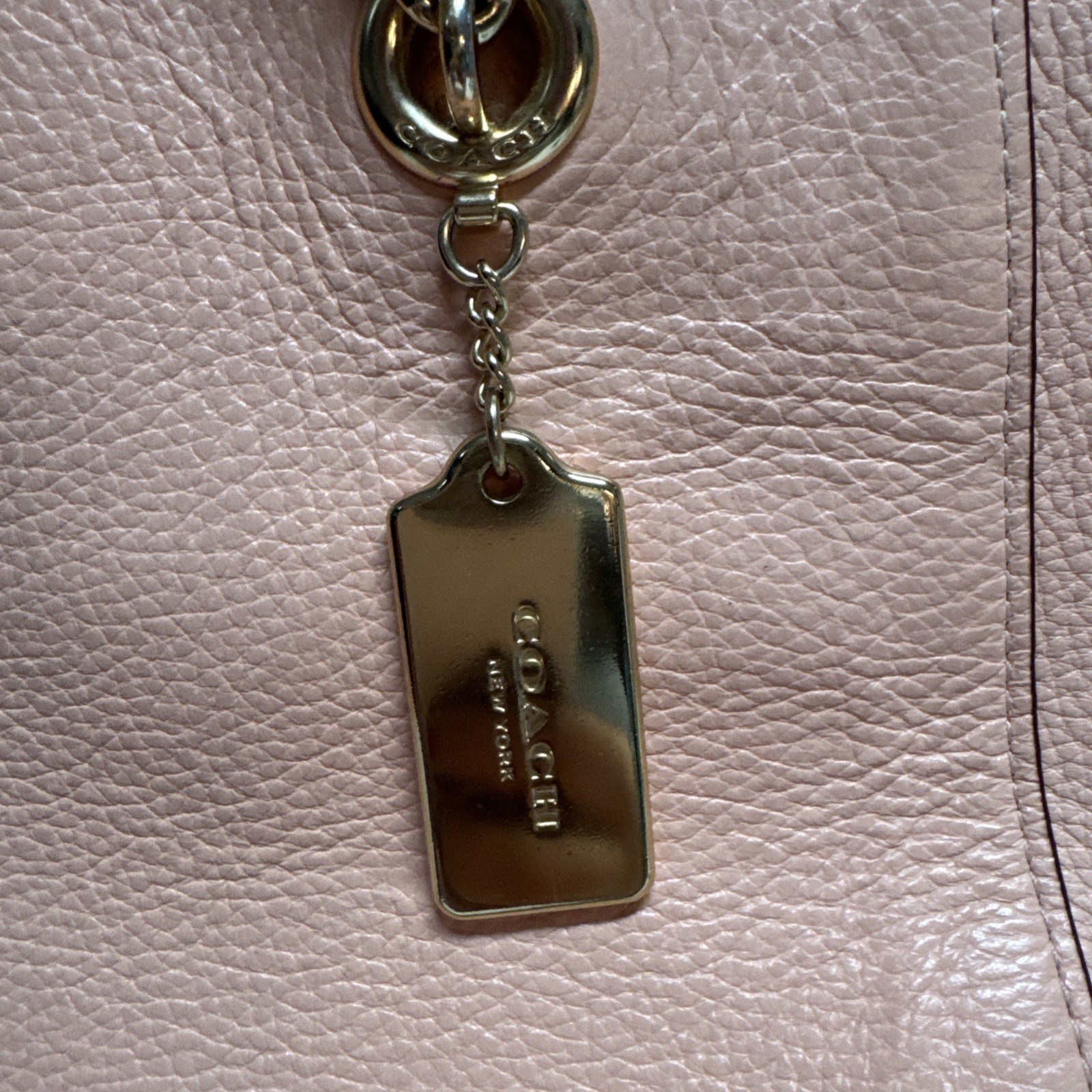 Coach Ava Chain Tote . 100% Genuine Coach Handbag Used Peach Pink