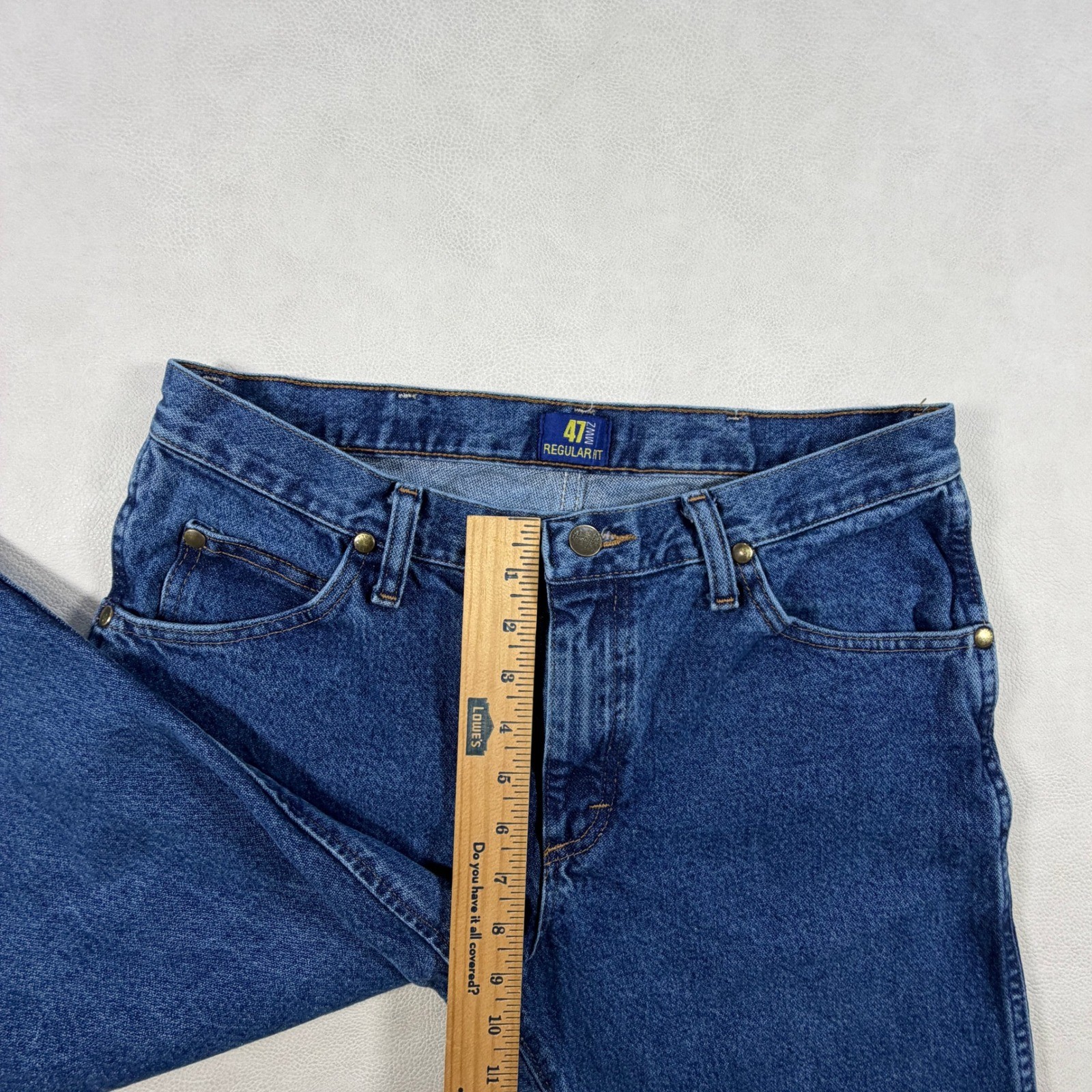 Wrangler 47MWZ Mens 32×32 Regular Fit Cowboy Cut Jeans Blue Premium Performance