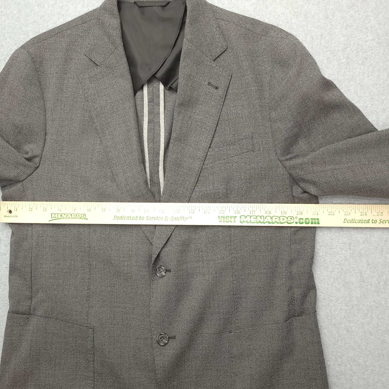 Hammer Made Sport Coat Mens 42 Gray Wool Check Double Vent 2 Button Jacket