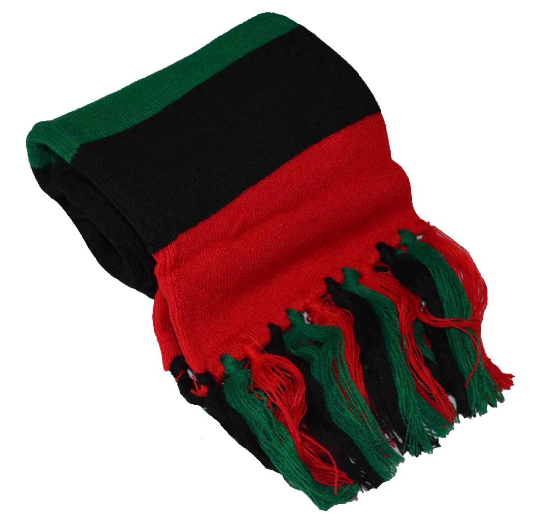 Nayt Red Black and Green Pan-african Flag Inspired Scarf 7″*60″