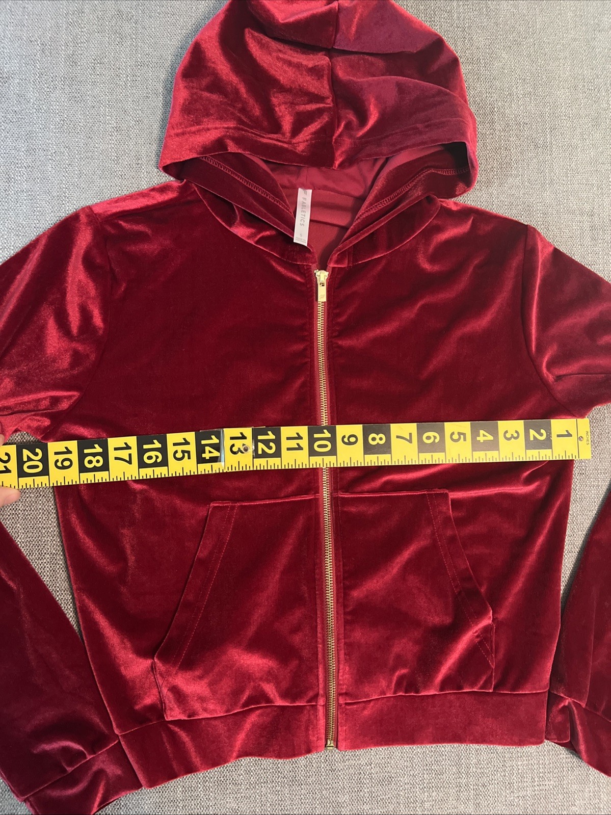 Fabletics Vanessa Hudgens Velour Donna ZipUp Hoodie Cherry Burst Red Womens SM