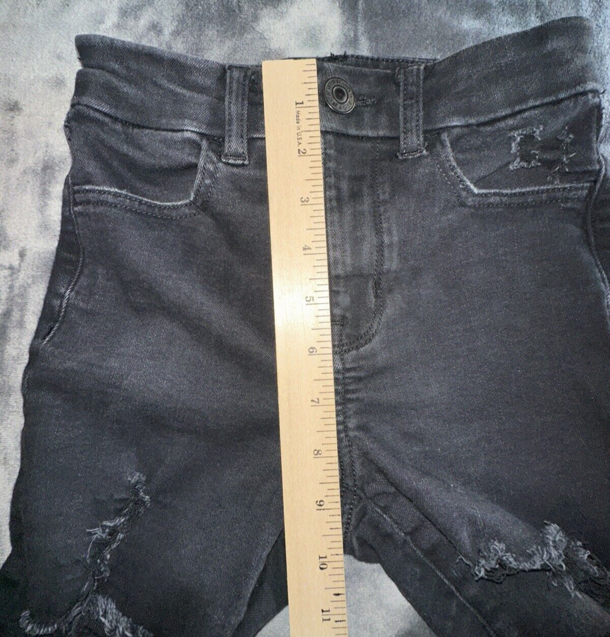 American Eagle Distressed Jegging Sz00 Short Next Level Stretch Black Jeans