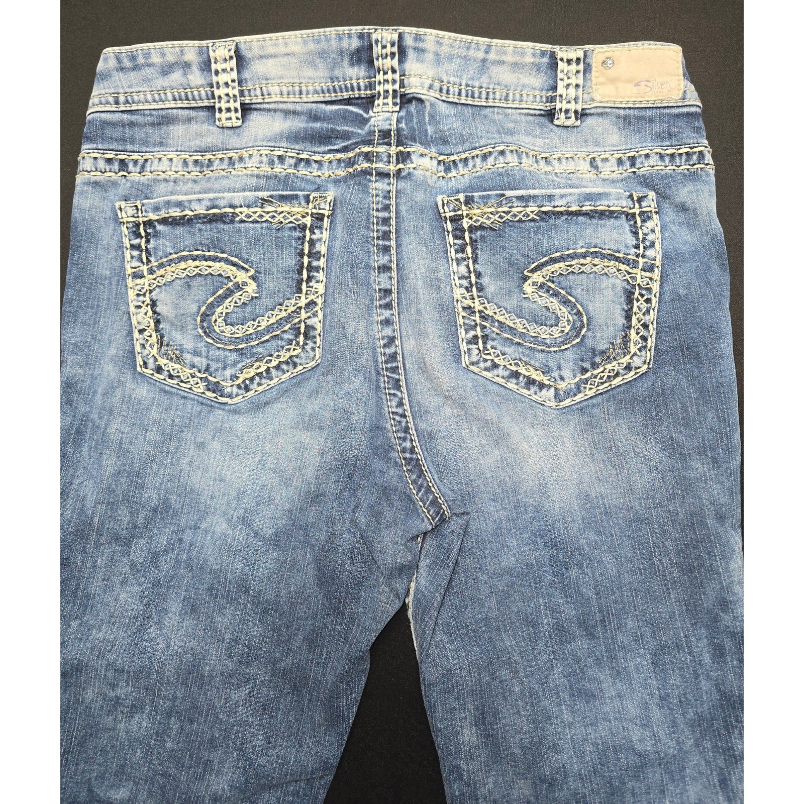 Silver Suki Capri Jeans Womens 30×21 Blue Bootcut Cropped Fluid Denim