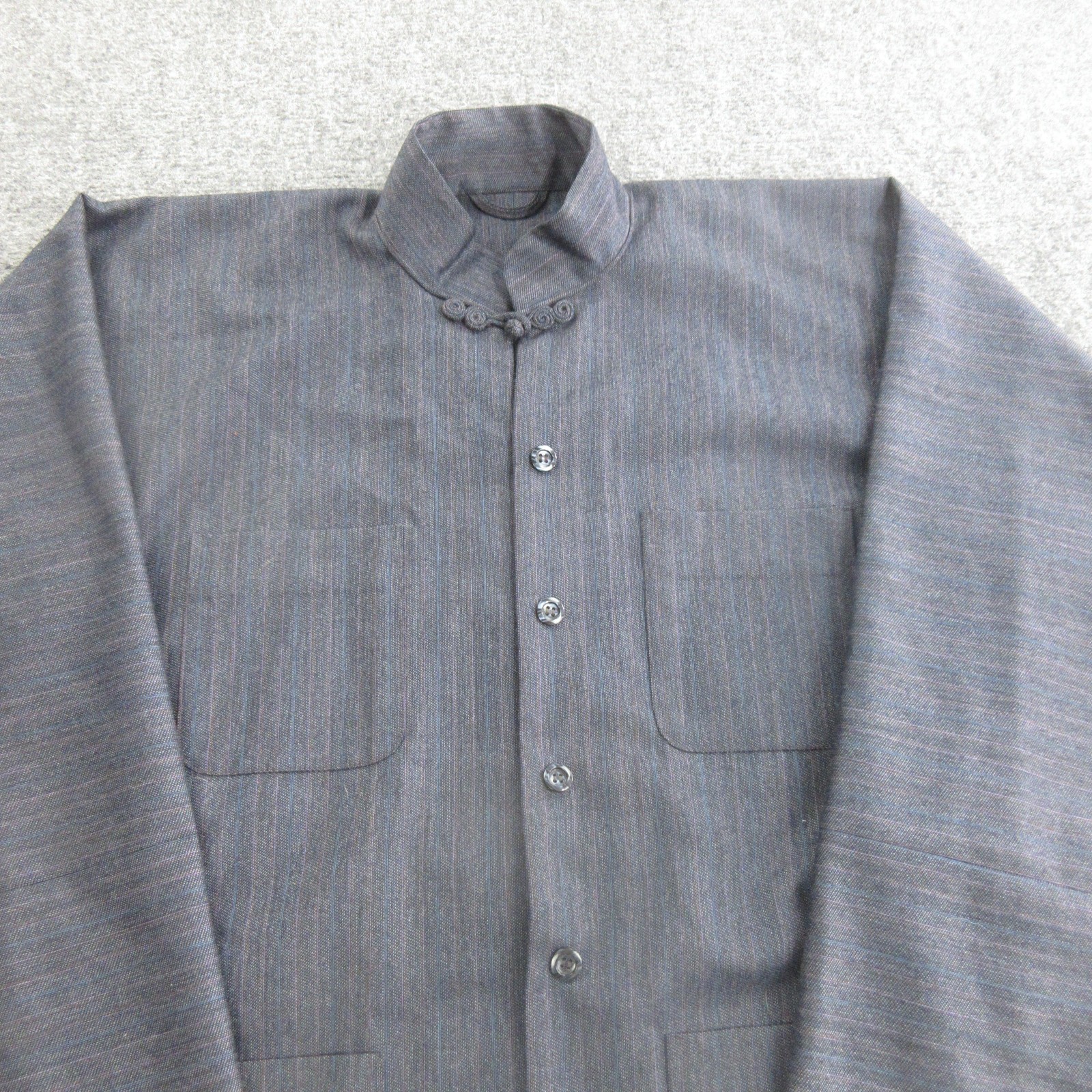 Huddersfield Jacket Mens Large Gray Wool Stand Collar Military Made England