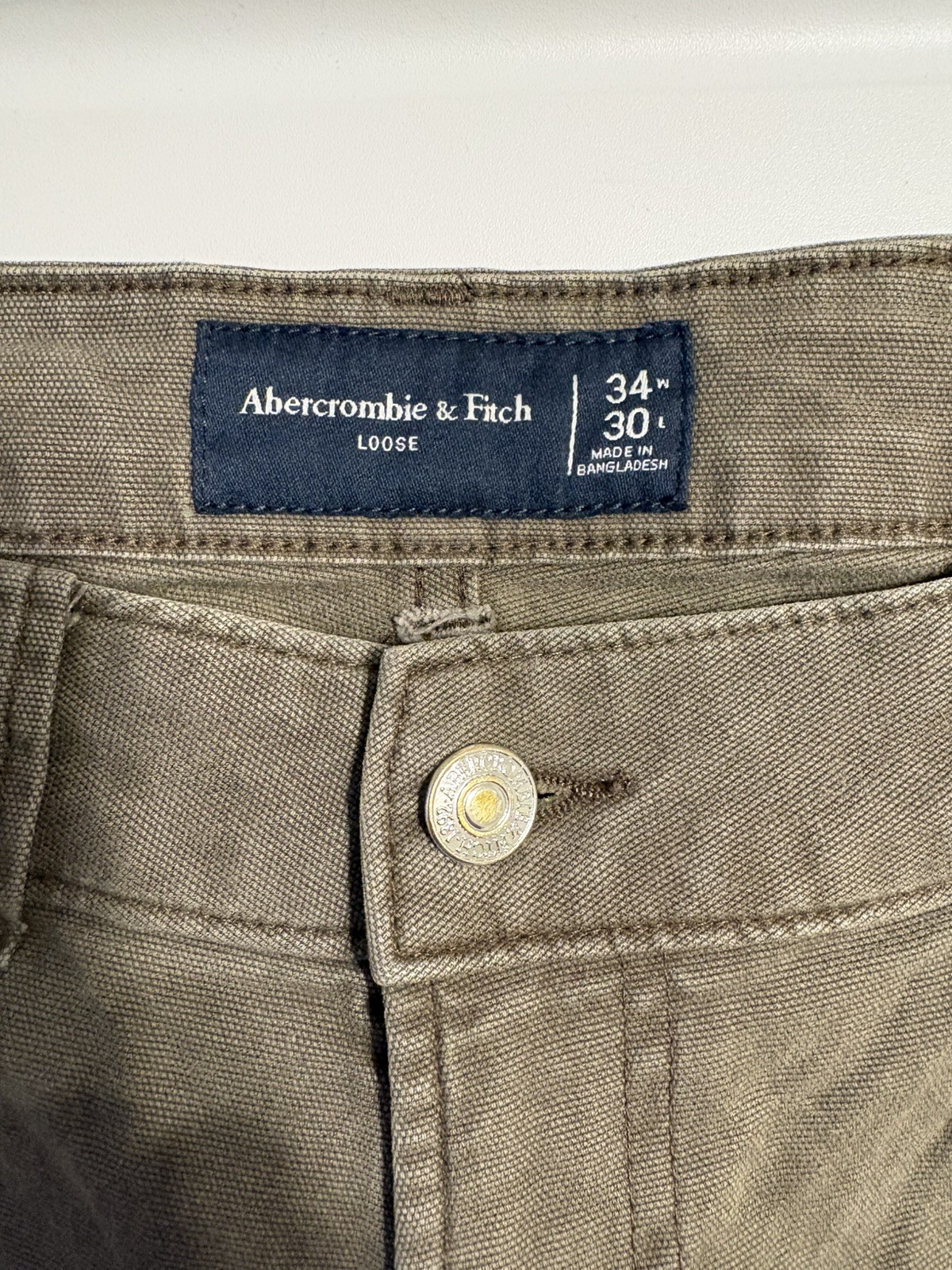 Abercrombie & Fitch Men’s Athletic Loose Workwear Pants (Brown, 34×30)