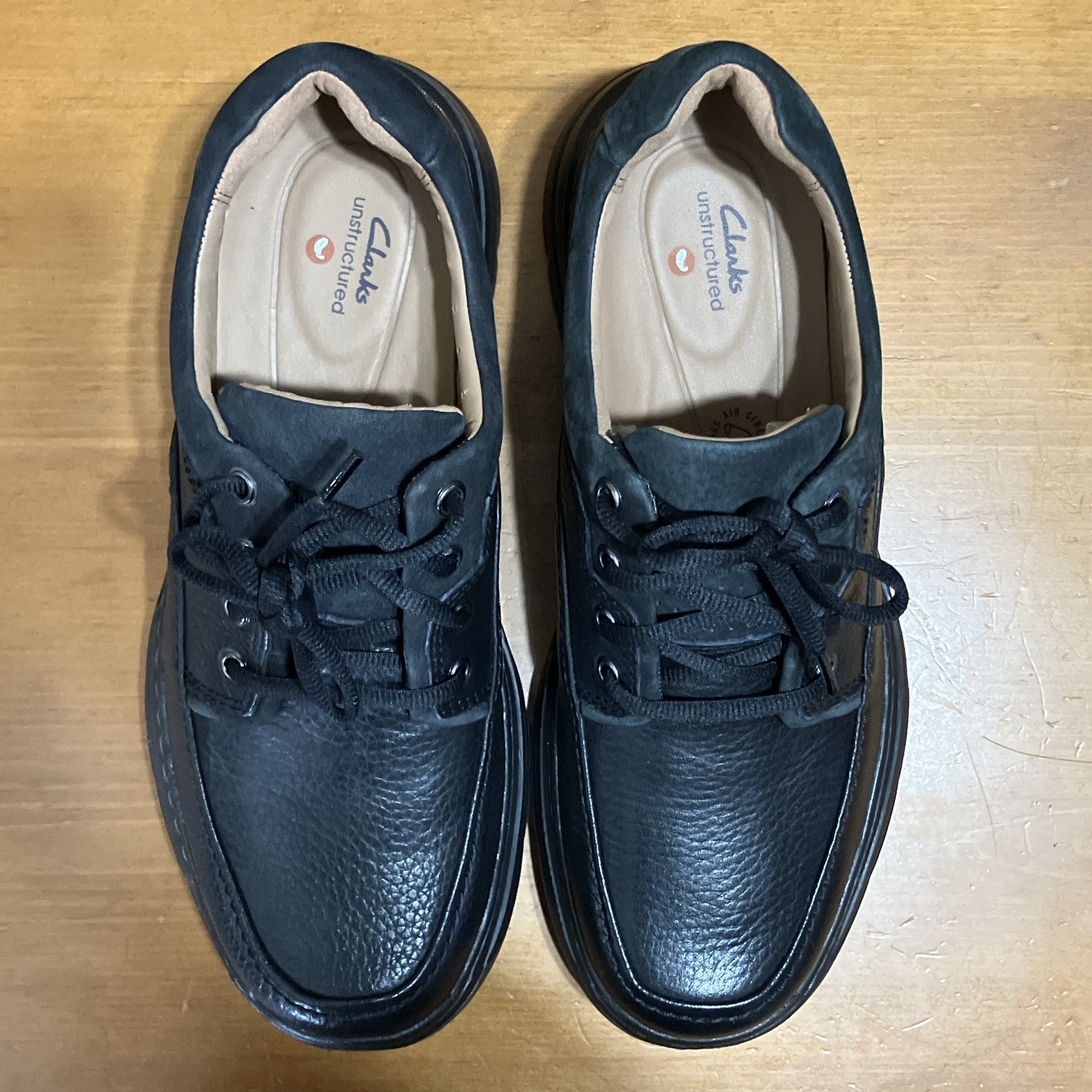 Clarks Unstructured Men’s Black Leather Lace-Up Sneaker US 8 EU 41 UK 7