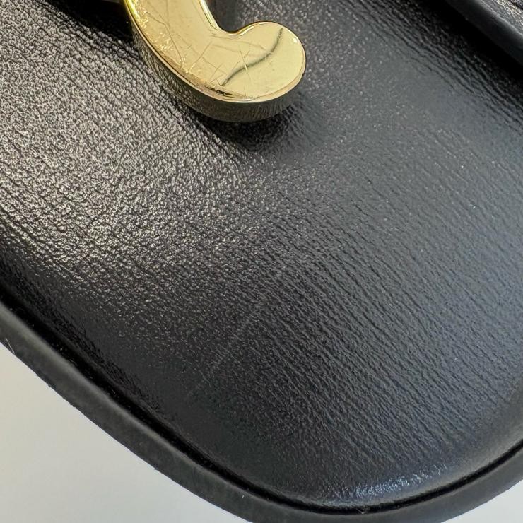 AUTHENTIC CELINE Triomphe Calfskin 10I513DPV mini claude Shoulder Bag black