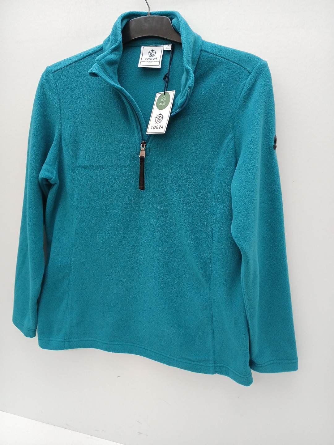 NEW Tog 24 Fleece Jumper 1/4 Zip Pullover in Teal Colour Womens Size 12 P2P 21″.