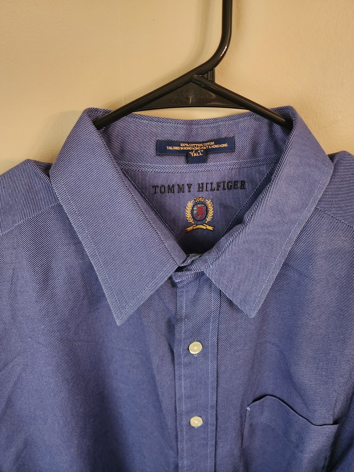 Vintage Tommy Hilfiger Button Down Shirt Men’s Size 17 1/2 Tall 35-36 Purple