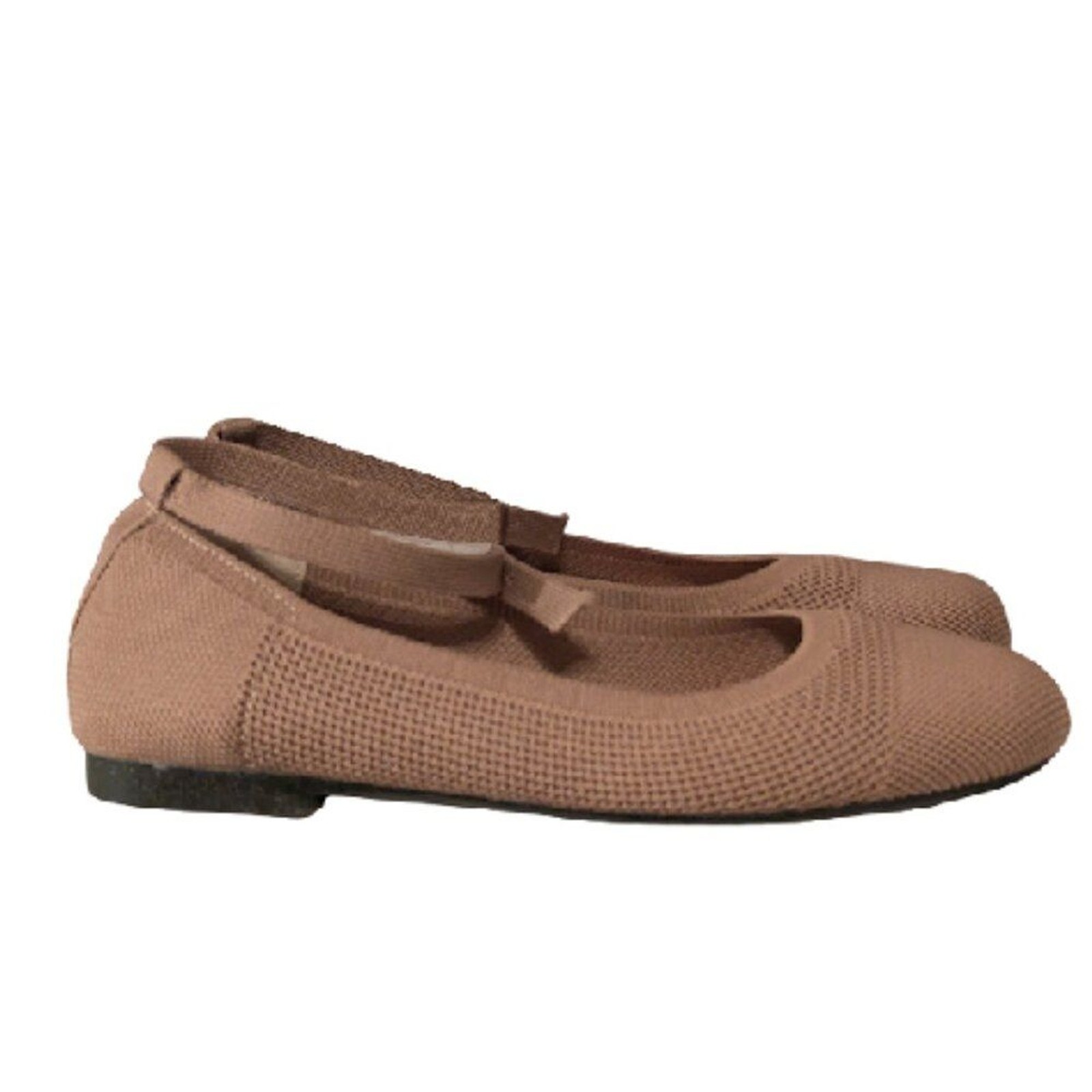 Burudani Womens Beige Knit Mary Jane Ankle Strap Flat Heel Shoes Size 7 NWT NWOB