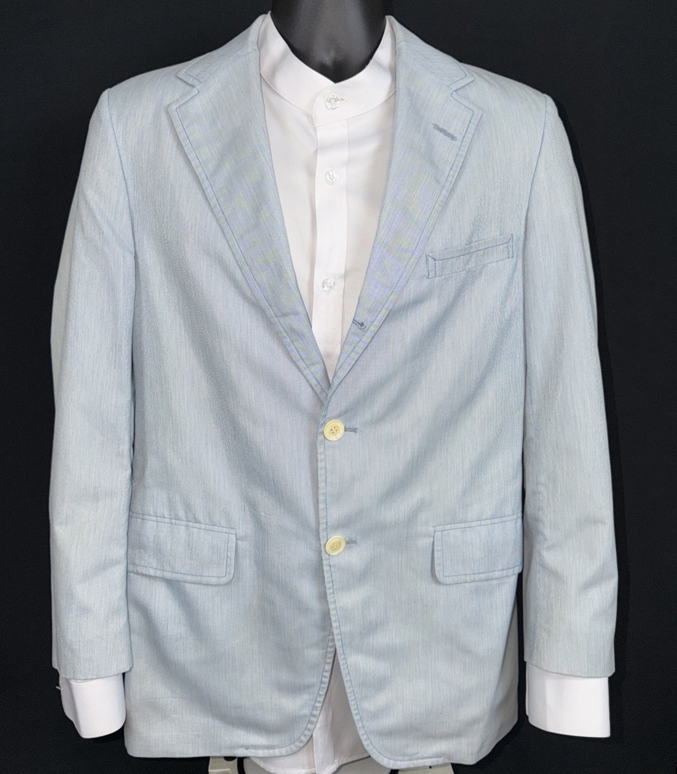 Haspel Men’s Blue & White Pinstriped Sport Coat Blazer Size 40R