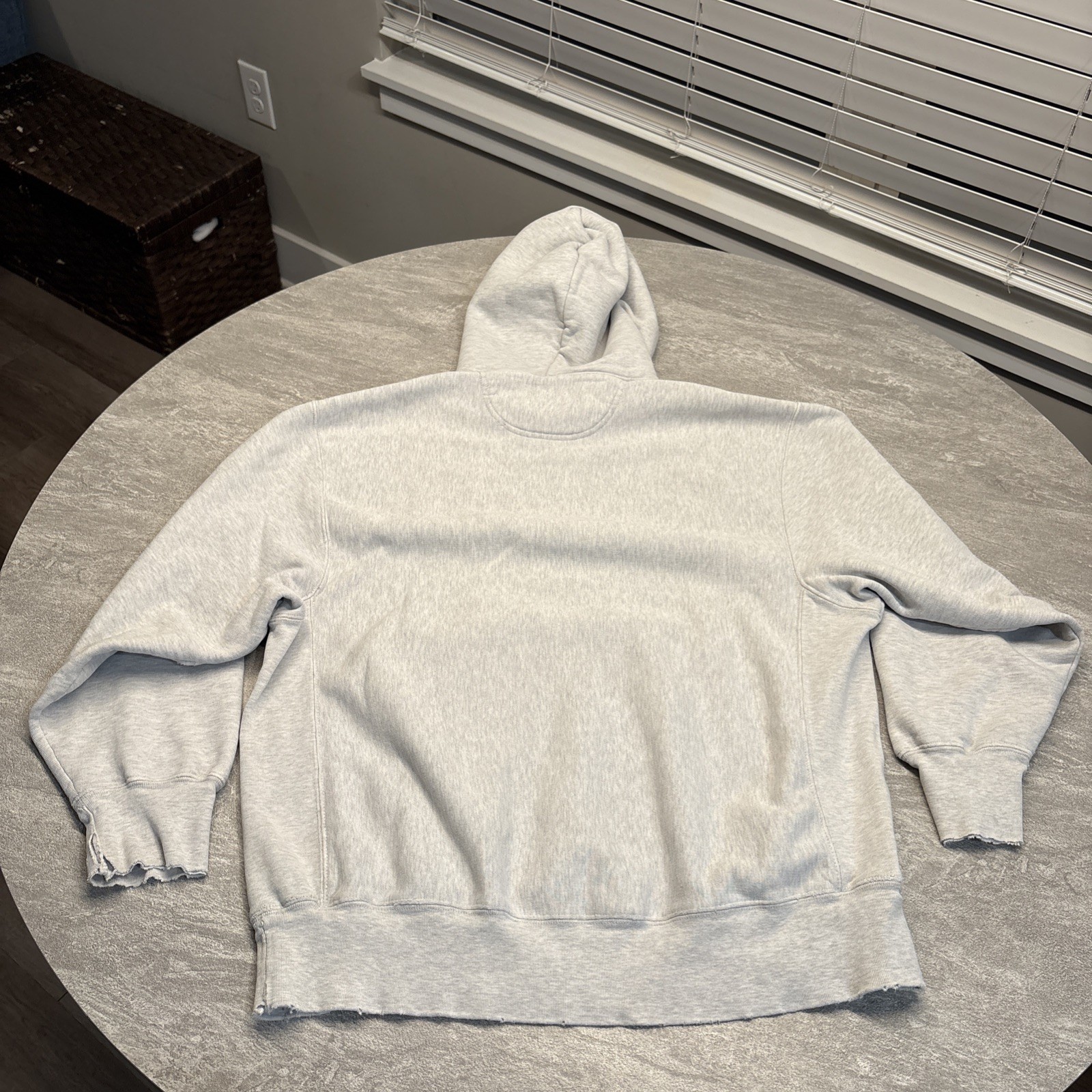 Vintage Champion University at Albany Reverse Weave Hoodie Large Distressed