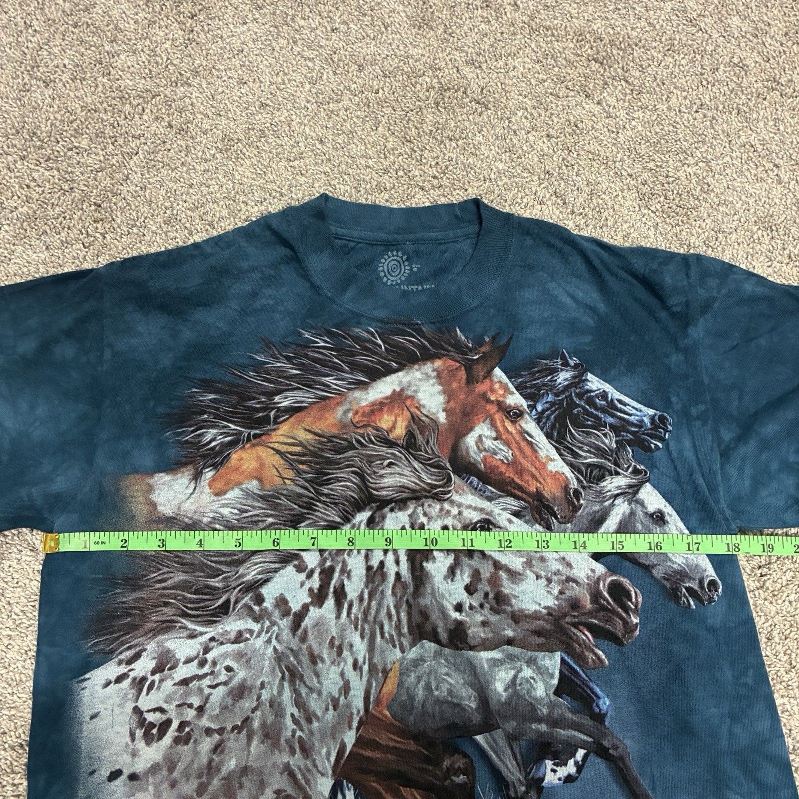 The Mountain Horse T-Shirt Unisex Small Blue 2012 “Find 13 Horses” Hidden Images