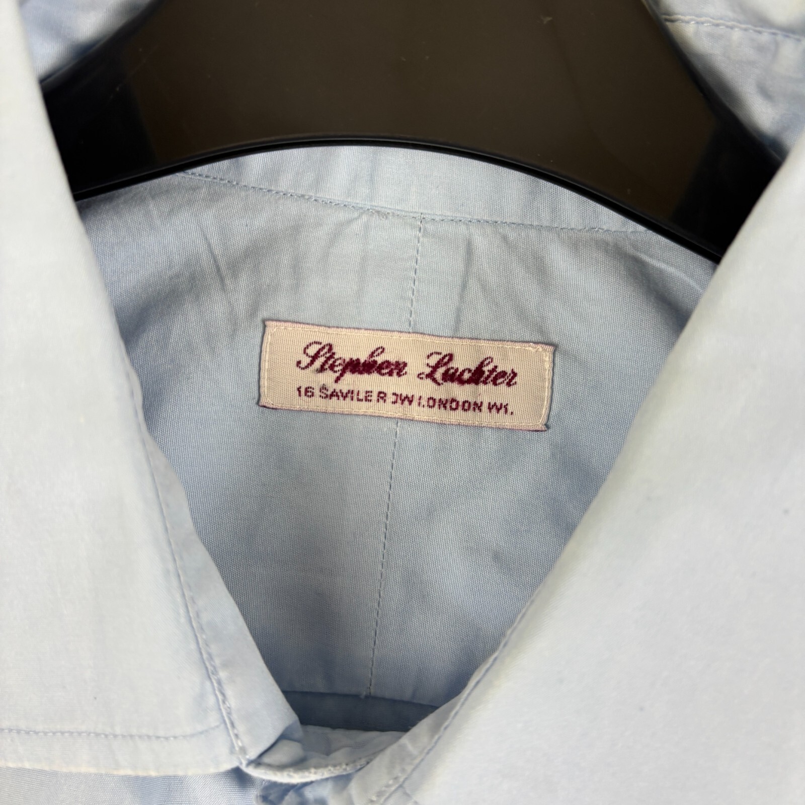 Stephen Lachter Shirt Men 16″ 50″ Chest Blue Dress Formal Double Cuff Savile