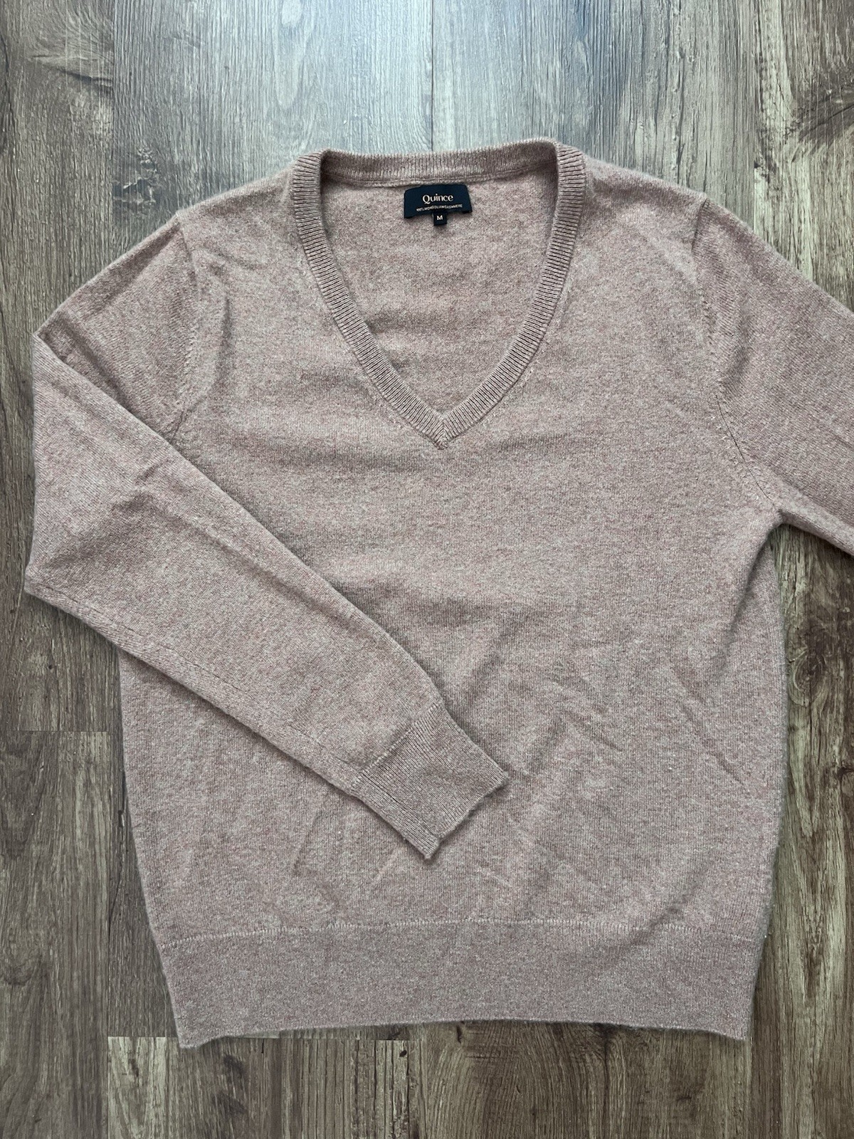 Quince Mongolian Cashmere Sweater Women’s M Sustainable Minimalist Pink Brown