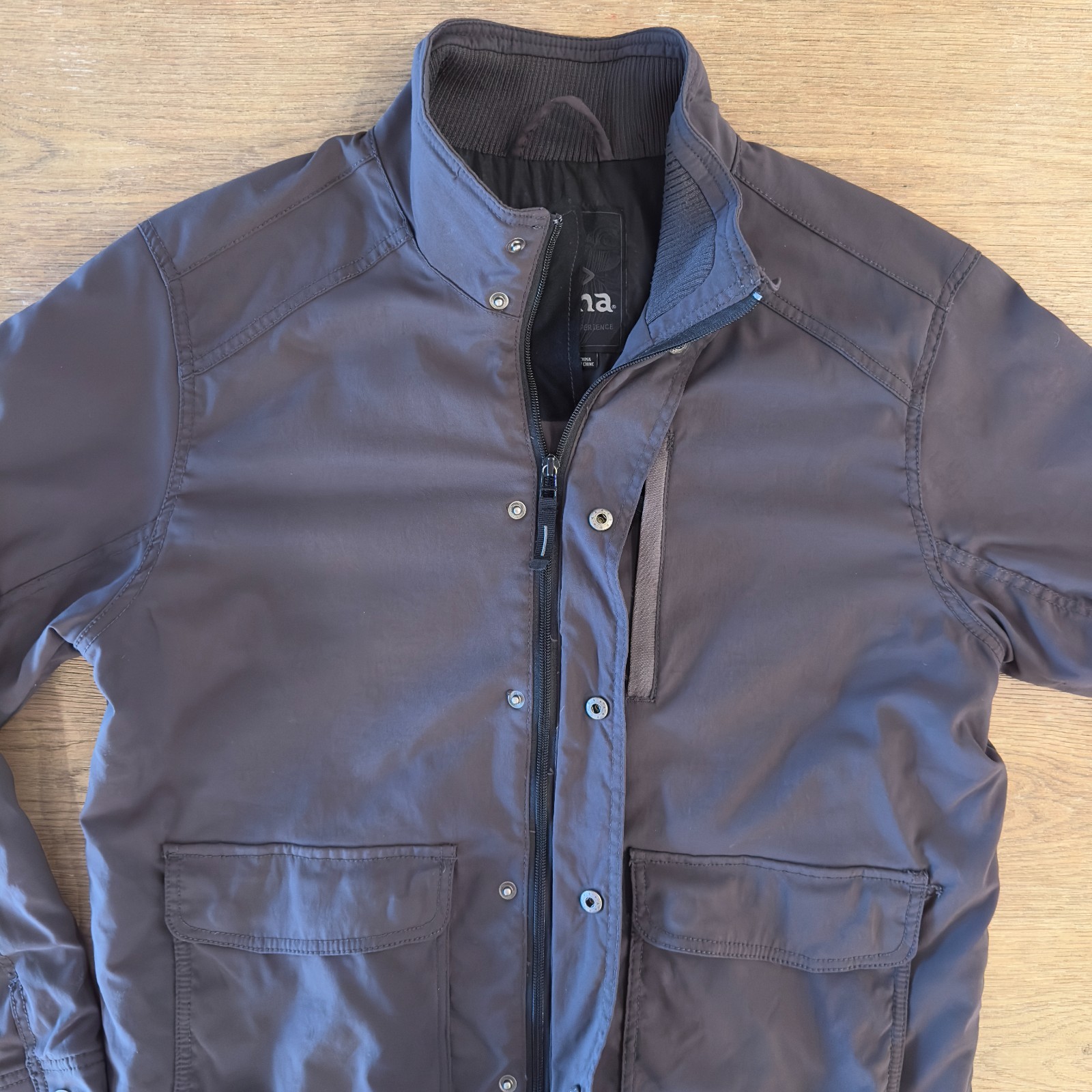 Prana Charcoal Insulated Field Jacket-Men’s Size M-Grey-Heavyweight-Stand Collar