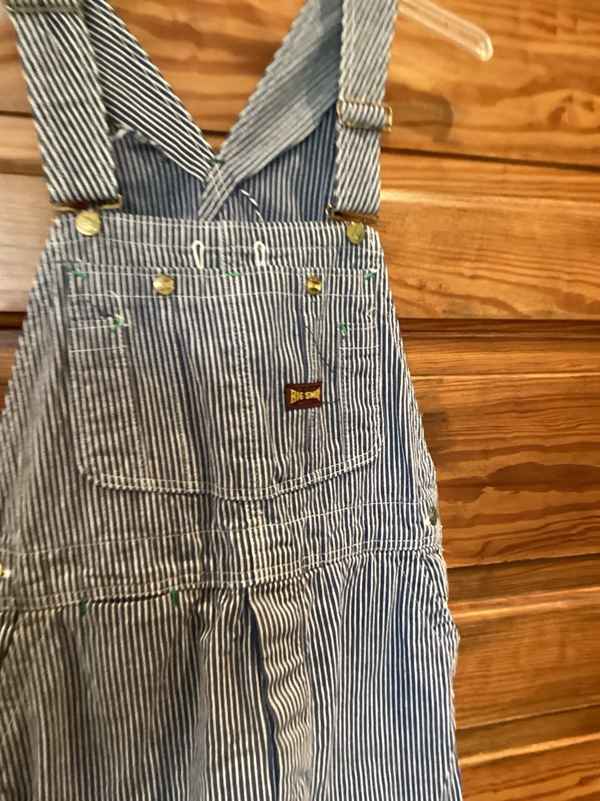 VTG 50s Big Smith Sanforized Union Made Hickory Striped Overalls Painter 34×28