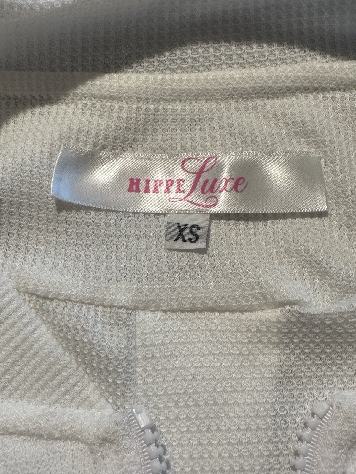 Hippe Lux Waffle White Jacket XS NWT Ruffle Pockets Rhinestone Broadmoor $196