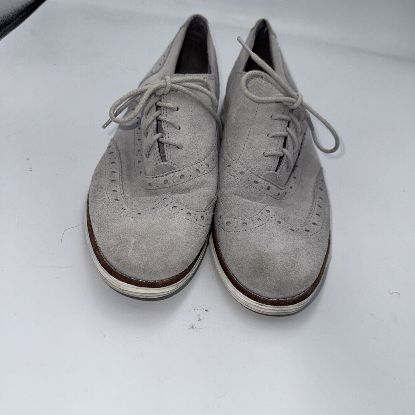 Cole Haan Grand.OS Waterproof Wingtip Oxfords Mens 8.5 B Gray Dress Shoes