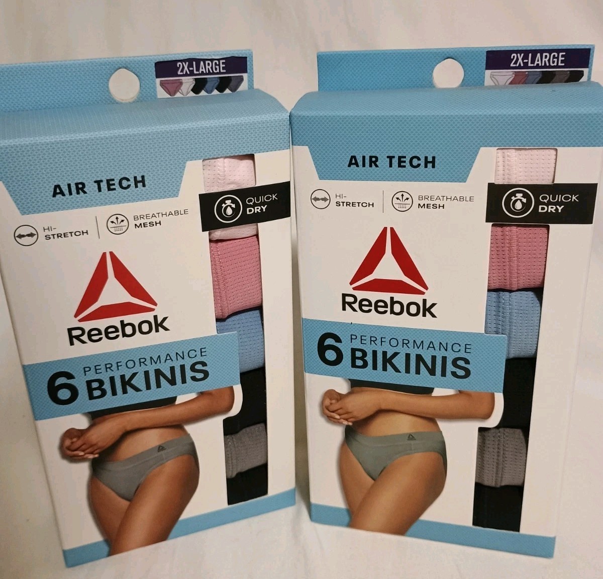12 Reebok AirTech Performance BIKINI 2XL🏵️QUICK DRY🏵Hi-Stretch Breathable Mesh