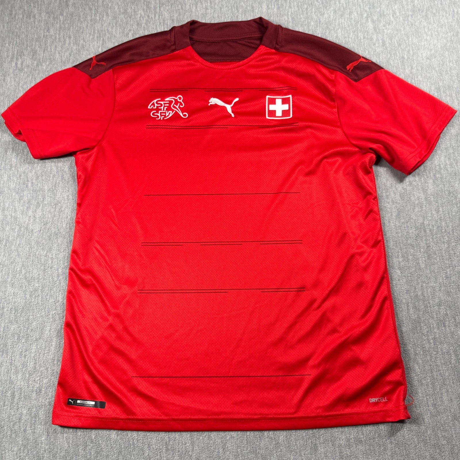 Puma Jersey Mens L Red Switzerland Suisse National Team Soccer Football Shirt