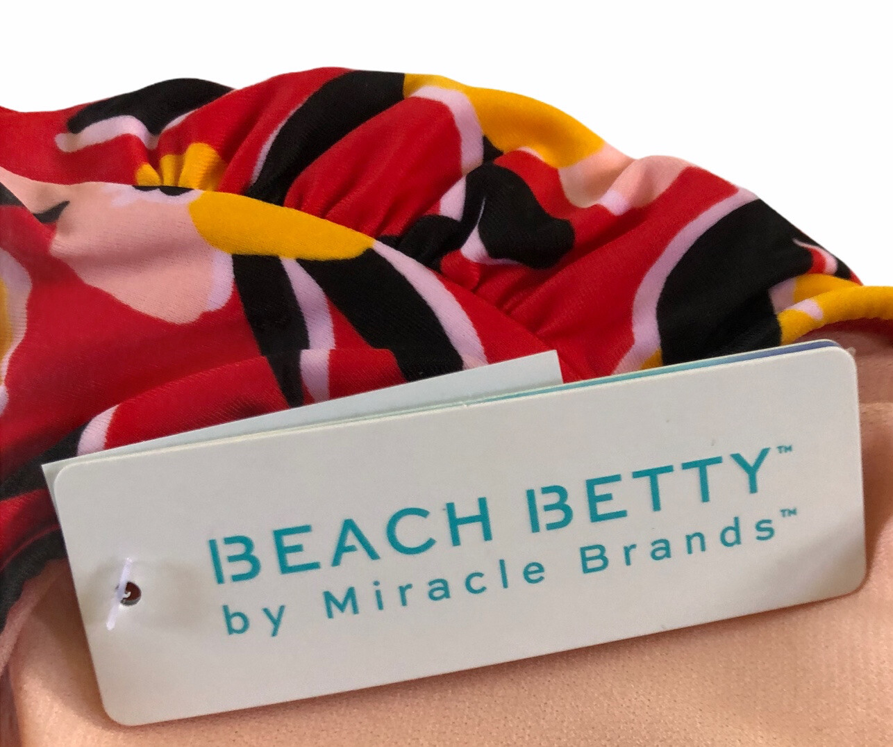 Beach Betty By Miracle Brands Medium Red Floral Swim One Piece Swimsuit #2050