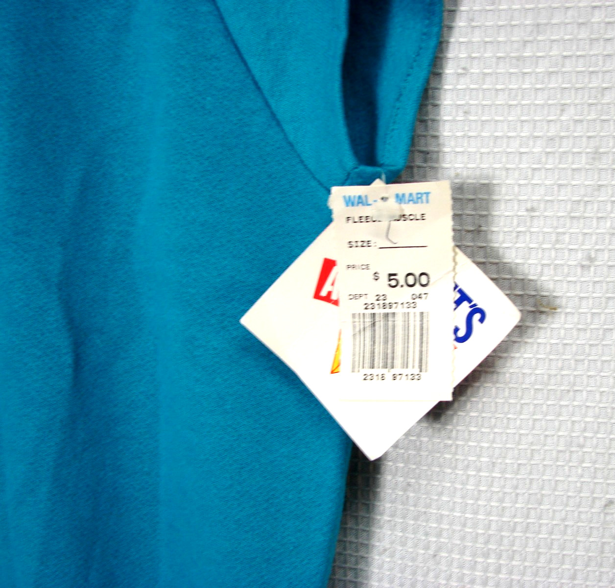 Vtg NOS Wrights Athletic Sleeveless Muscle Gym Sweatshirt Teal Blue Mens Large