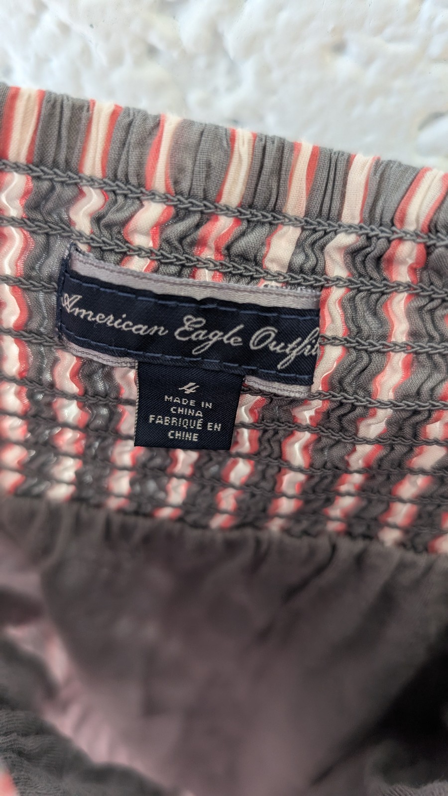 Vintage American Eagle Outfitters mini sleeveless dress gray and orange 4