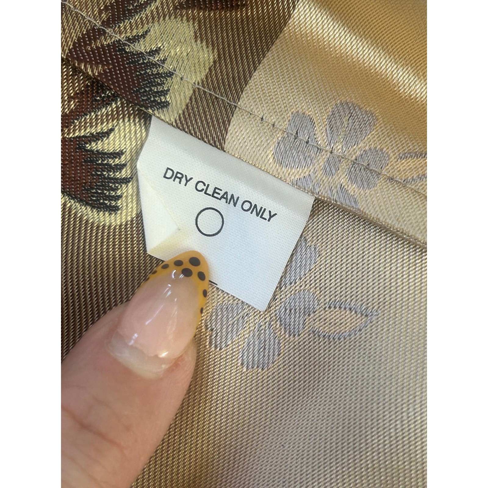Mag by Magaschoni Tailored Satin Jacquard Brocade Hibiscus Shirt 4 S