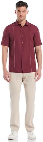 Cubavera Men’s Embroidered Chambray Short Mens Sleeve Casual Shirt Classic Fit
