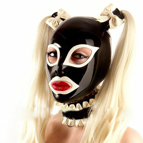 231 Latex Mask Hood with trims and tails (not including neck lace)