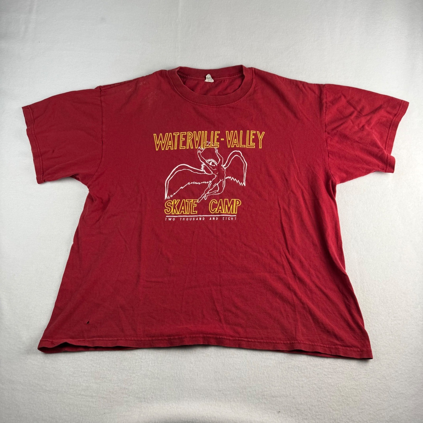 Waterville Valley Skate Camp 2008 Red Graphic T-Shirt Mens XL Vintage Style