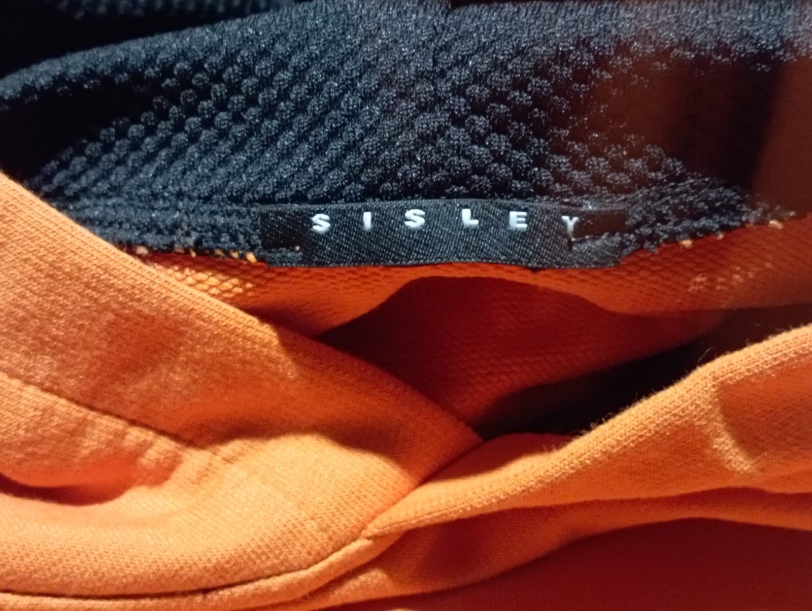 Sisley Boys Hoodie Sweatshirt 13 14 Years Orange Black Pocket Zipped Jumper VGC