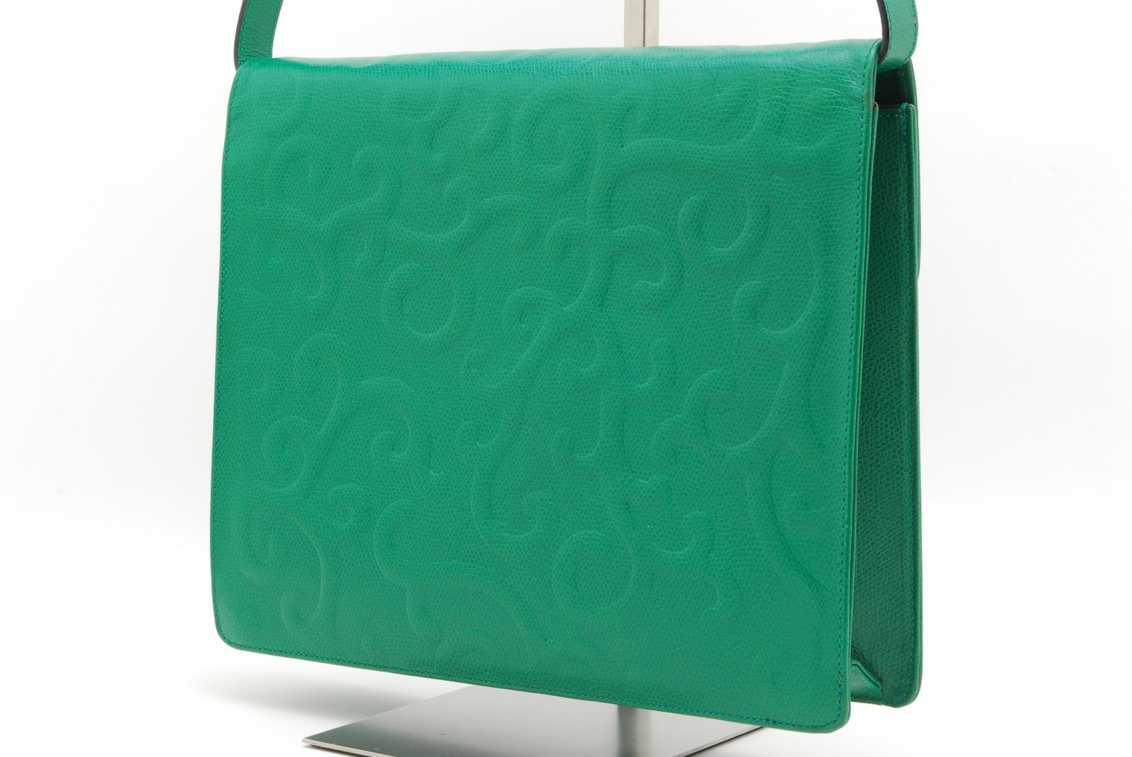 Read‼ Yves Saint Laurent Shoulder Bag Arabesque Leather Green YSL