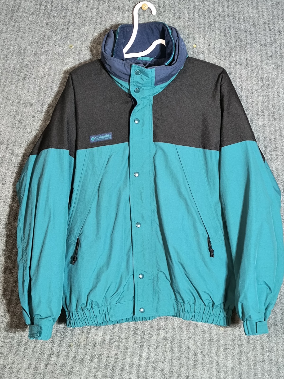 Vintage Columbia Sportswear 3-in-1 Jacket Men’s L Hidden Hood, Windbreaker, Ski