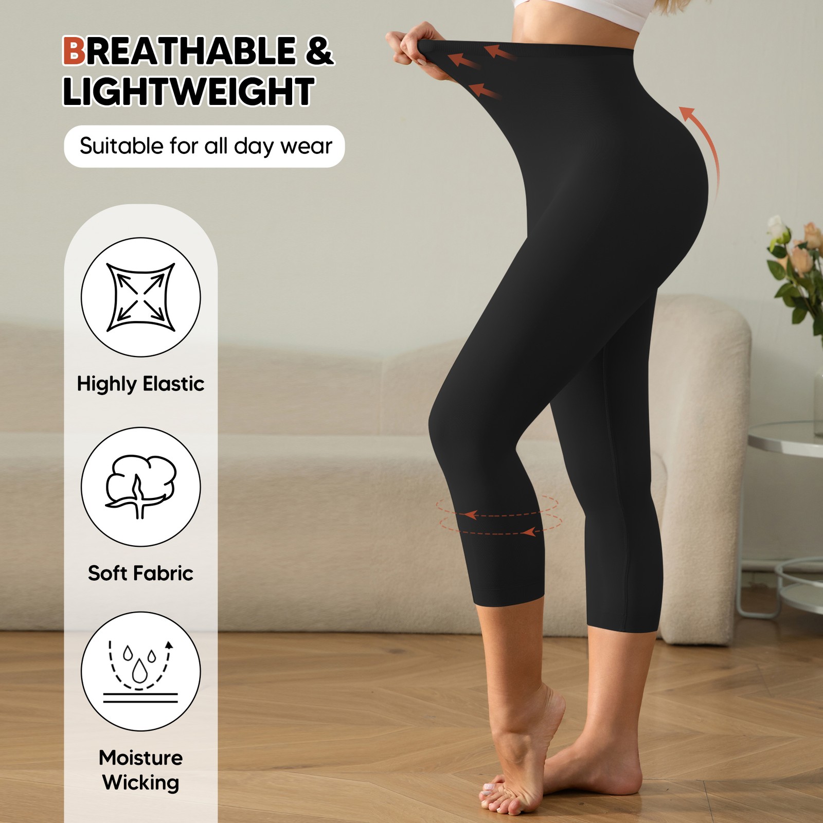 Women Slimming Anti Cellulite Compression Leggings Leg Shaper High Waist Capris