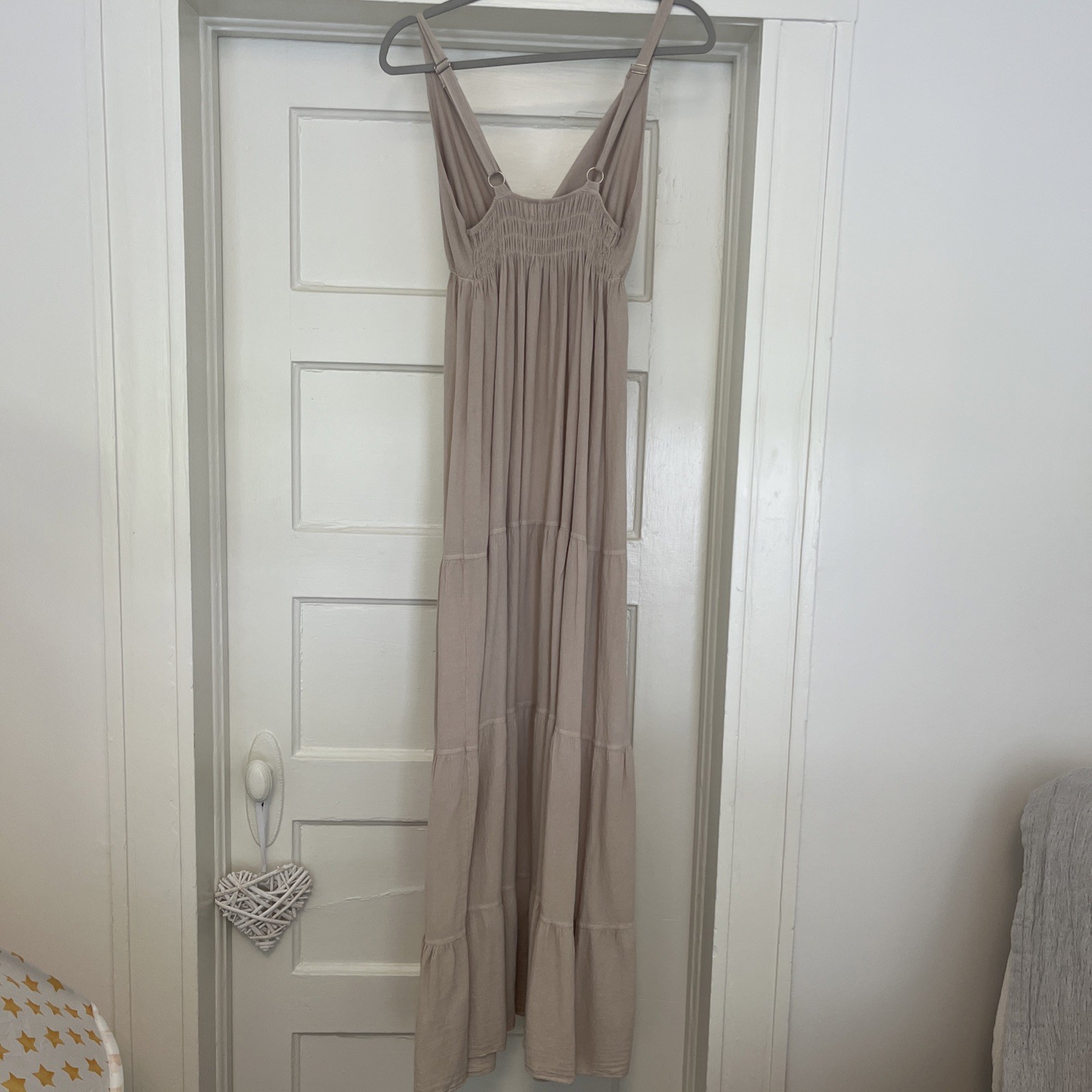 SEASPICE Resortwear Samantha Maxi Dress Baby Beige 100% Peruvian Cotton XL Boho