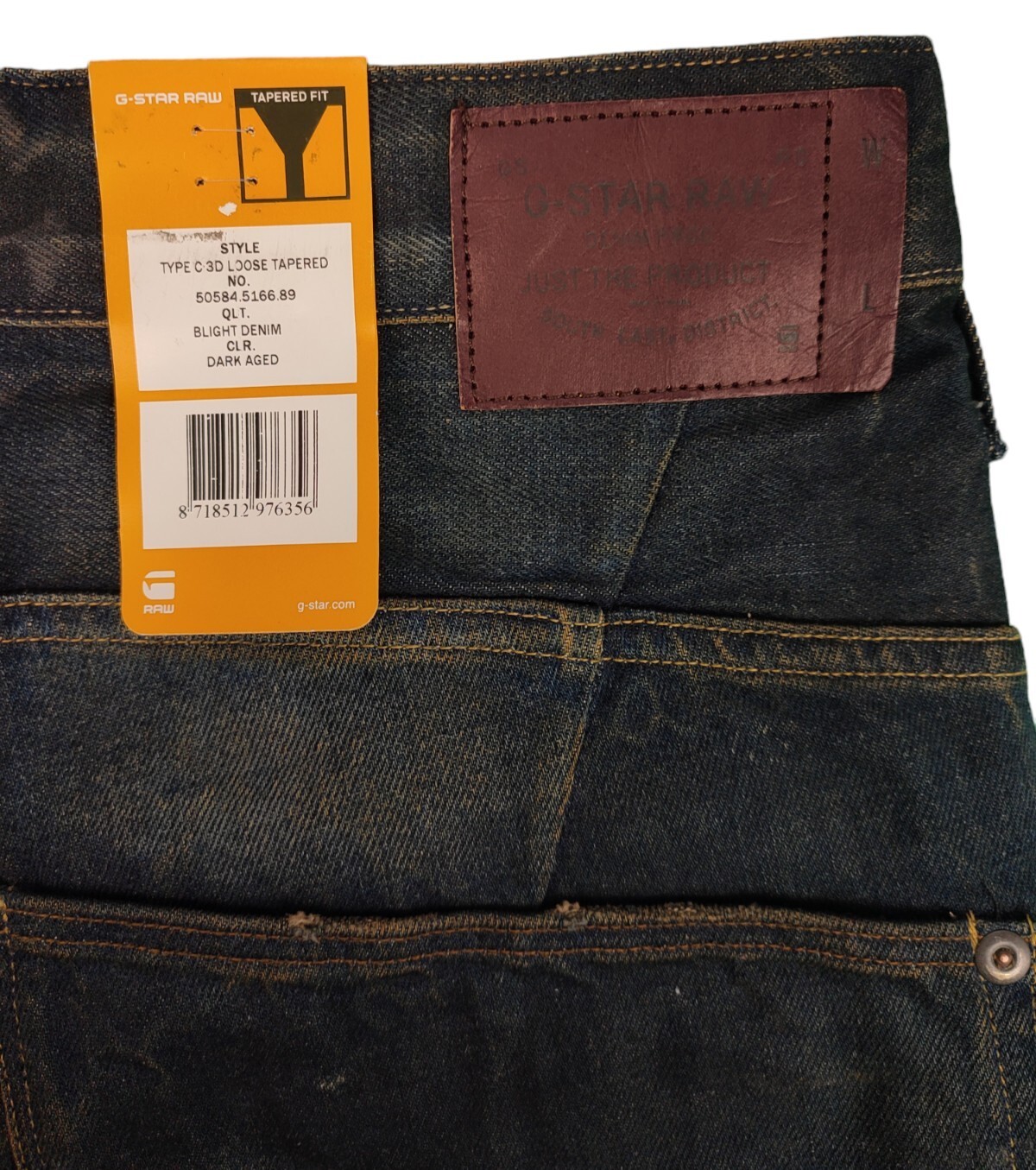 G-Star Raw Type C 3D Loose Tapered Fit Denim Jeans Dark Aged Size W29 L32