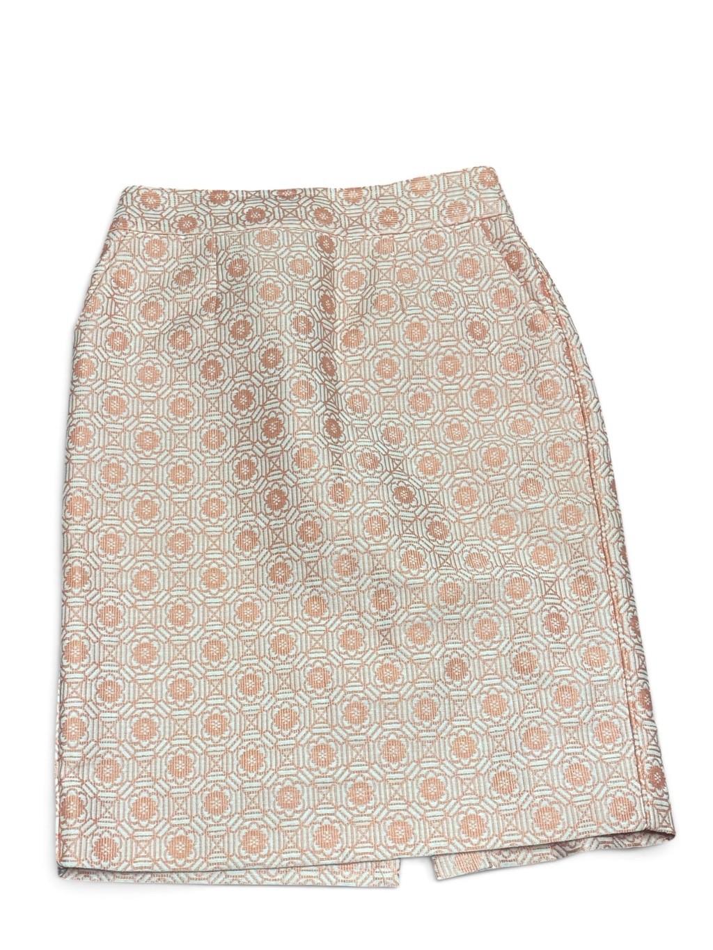 Banana Republic Pencil Skirt Size 0 Beige Orange Patterned