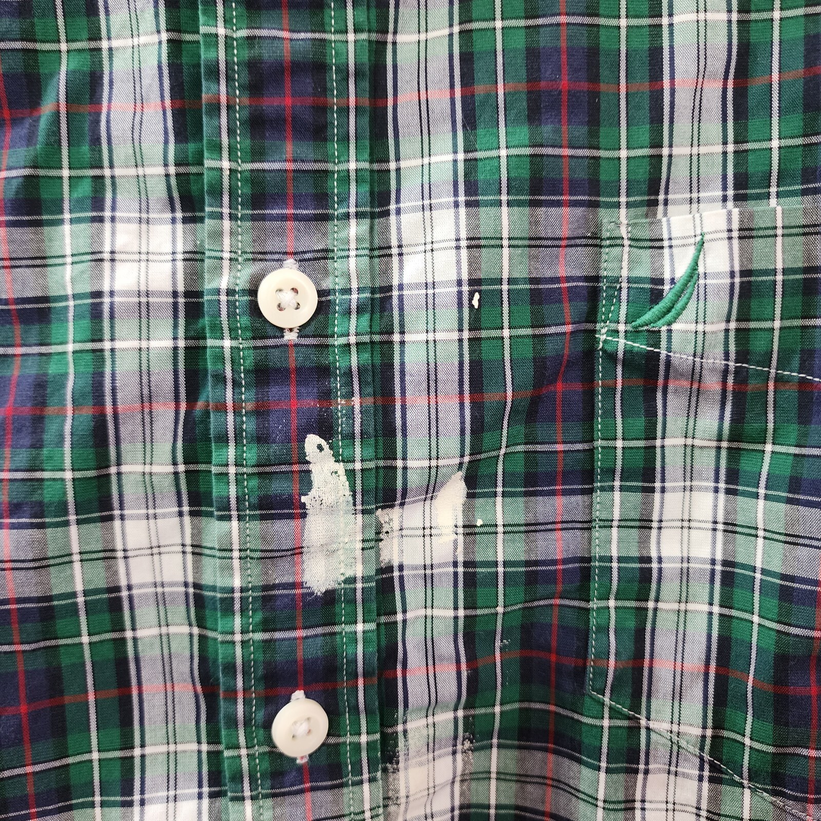 Nautica Men’s Slim Fit Wrinkle-Resistant Plaid Shirt, Green, Large**DEFECTIVE**